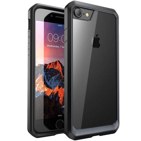 Image of iPhone 7 Cover, REALIKE&trade; {Imported} Premium Style Shockproof Back Case For iPhone 7 (Glacier Series - Black/Clear)