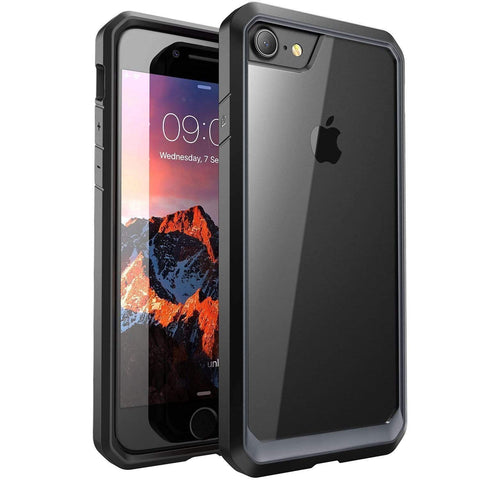 Image of iPhone 7 Cover, REALIKE™ {Imported} Premium Style Shockproof Back Case For iPhone 7 (Glacier Series - Black/Clear)