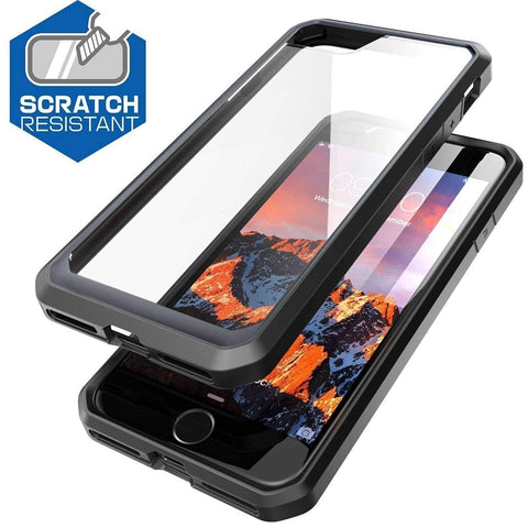 Image of iPhone 7 Cover, REALIKE™ {Imported} Premium Style Shockproof Back Case For iPhone 7 (Glacier Series - Black/Clear)