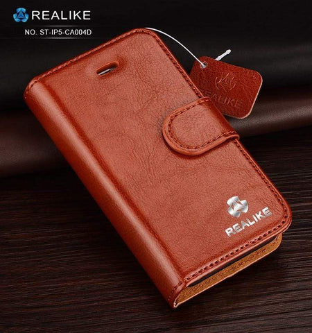 Image of iPhone 7 Cover, REALIKE™ {Imported} Premium Style Shockproof Leather Flip Case For iPhone 7