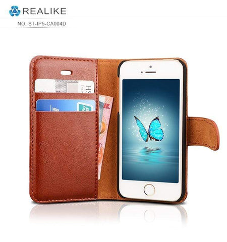 Image of iPhone 7 Cover, REALIKE™ {Imported} Premium Style Shockproof Leather Flip Case For iPhone 7