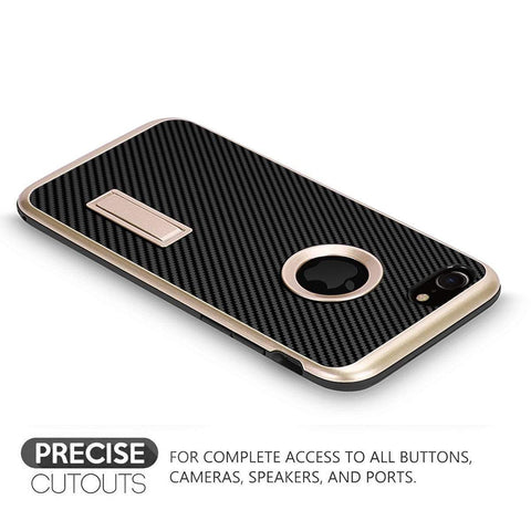 Image of iPhone 7 Cover, REALIKE™ {Imported} Schockproof Rugged Premium Style With Kick Stand Back Case For iPhone 7 (Diamond Series) (Gold) …