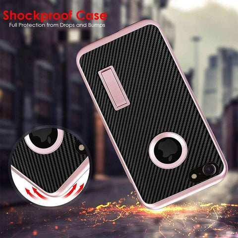 Image of iPhone 7 Cover, REALIKE™ {Imported} Schockproof Rugged Premium Style With Kick Stand Back Case For iPhone 7 (Diamond Series) (Rose Gold) …