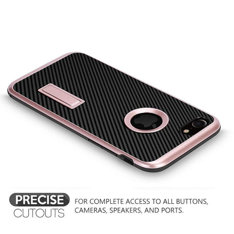 Image of iPhone 7 Cover, REALIKE™ {Imported} Schockproof Rugged Premium Style With Kick Stand Back Case For iPhone 7 (Diamond Series) (Rose Gold) …