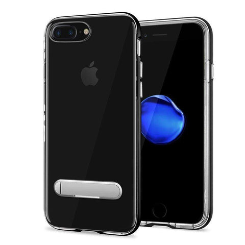 Image of iPhone 8 Plus Cover, REALIKE™ [Vibrance Series] Protective Slider Style Slim Cases Covers For Apple iPhone 8 Plus Soft-Interior Scratch Protection Finish (Black/Clear)
