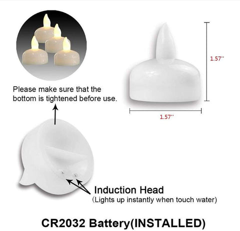 Image of LED Floating Candles! Pack Of 12 Pieces