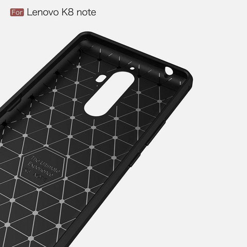 Image of Lenovo K8 Note Cover, Flexible Carbon Fiber Design Lightweight Shockproof Back Cover for Lenovo K8 Note - Metallic Blue