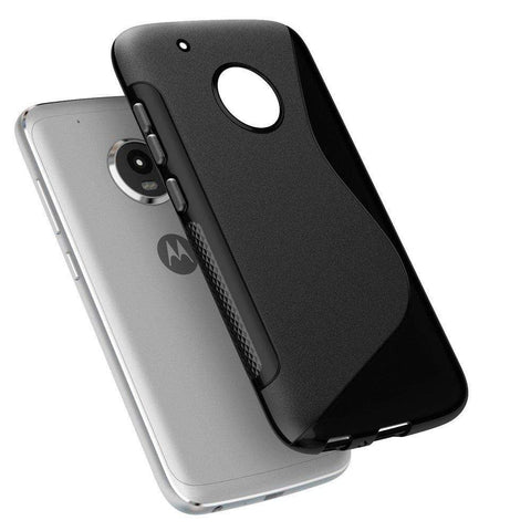Image of Moto G5 Back Cover Case, REALIKE&trade; Branded Imported Cover, Ultimate Protection from Drops in Slim profile, Durable, Anti Scratch, Perfect Fit, Anti Shock Technology, Flexible Tough TPU Phone Back Cover for Moto G5 [Metallic Black]