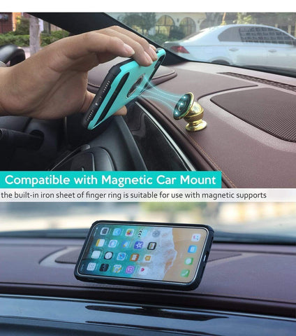 Image of REALIKE Aemotoy Protective Armor Bumper W 360 Degrees Ring Kickstand Shockproof Defender Case For iPhone 8 - iPhone 7