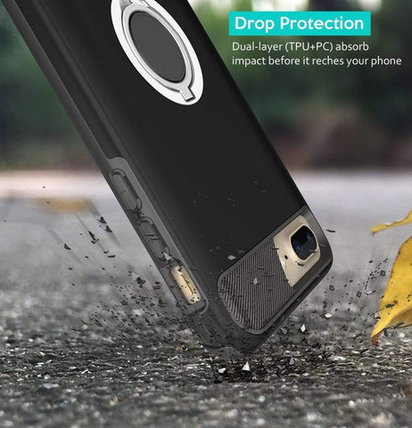Image of REALIKE Aemotoy Protective Armor Bumper W 360 Degrees Ring Kickstand Shockproof Defender Case For iPhone 8 - iPhone 7