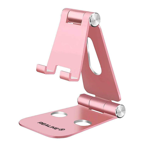 Image of REALIKE Aluminum Mobile Phone Adjustable Foldable Holder Stand for All Tablet and Smartphones