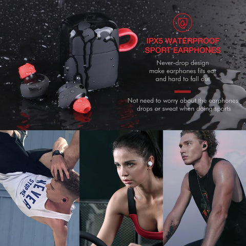 Image of REALIKE Bluetooth Earphone True Wireless Sport Earphone Waterproof Stereo Earbuds With Microphone for Handsfree Calls G1