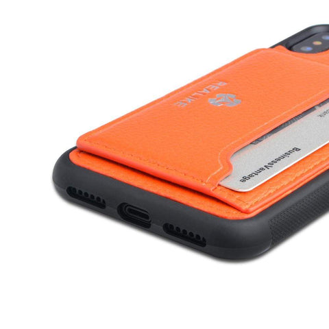 Image of REALIKE® Exclusive Design back cover shockproof case for iPhone X,magnetic stand cardholder case