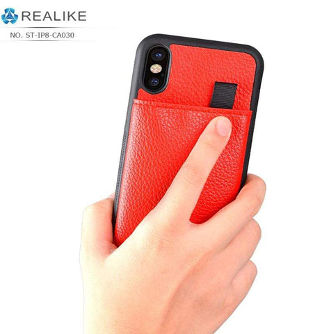 Image of REALIKE® Exclusive Design back cover shockproof case for iPhone X,magnetic stand cardholder case