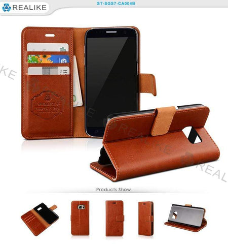 Image of REALIKE® Exclusive Design back cover shockproof case for Samsung S8, the magnetic stand cardholder case