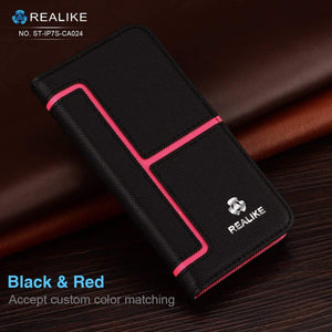 REALIKE® Exclusive Design Flip cover shockproof case for iPhone 7-8, the magnetic stand cardholder case