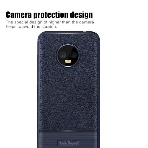 Image of REALIKE Flexible Litchi Pattern Back Cover for Moto G6-2018(Blue)