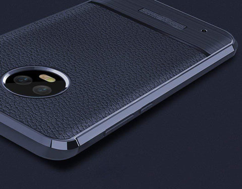 Image of REALIKE Flexible Litchi Pattern Back Cover for Moto G6-2018(Blue)