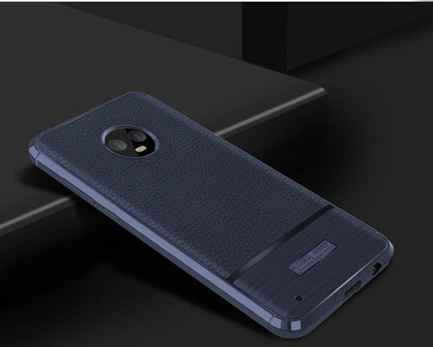 Image of REALIKE Flexible Litchi Pattern Back Cover for Moto G6-2018(Blue)