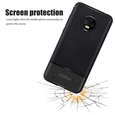 Image of REALIKE Flexible Litchi Pattern Back Cover for Moto G6-2018 for Moto G6(Black)