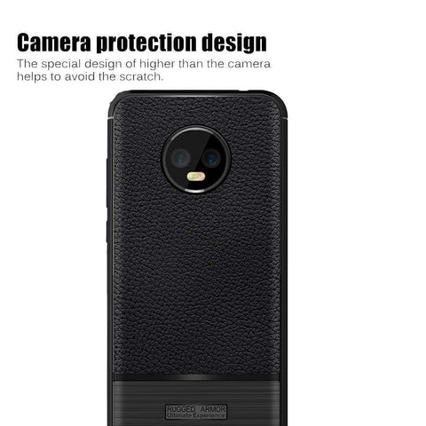 Image of REALIKE Flexible Litchi Pattern Back Cover for Moto G6-2018 for Moto G6(Black)