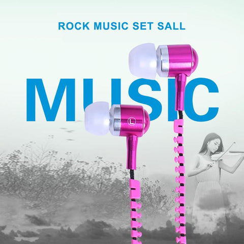 Image of REALIKE Handsfree Zipper Style Mini Earphone 3.5mm Aux Audio Jack In Ear Headphones Ear phones Handfree MP3 Headset with Mic