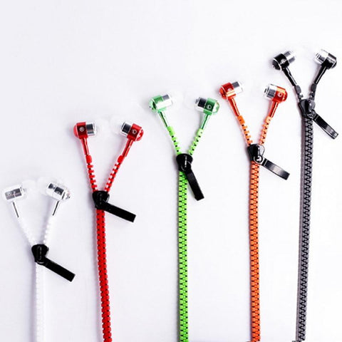 Image of REALIKE Handsfree Zipper Style Mini Earphone 3.5mm Aux Audio Jack In Ear Headphones Ear phones Handfree MP3 Headset with Mic