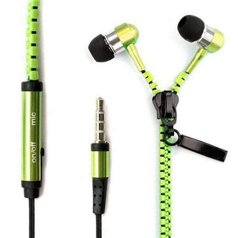 Image of REALIKE Handsfree Zipper Style Mini Earphone 3.5mm Aux Audio Jack In Ear Headphones Ear phones Handfree MP3 Headset with Mic