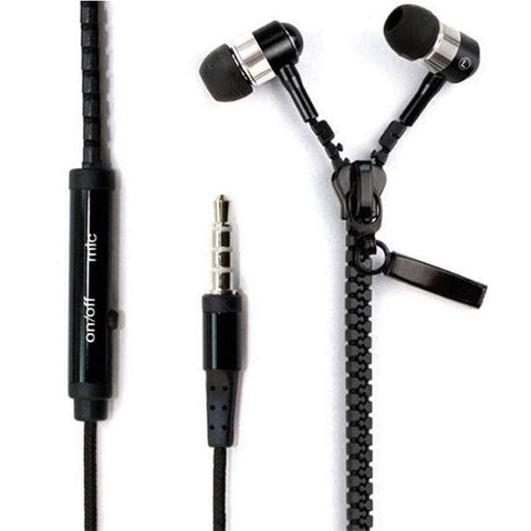Image of REALIKE Handsfree Zipper Style Mini Earphone 3.5mm Aux Audio Jack In Ear Headphones Ear phones Handfree MP3 Headset with Mic