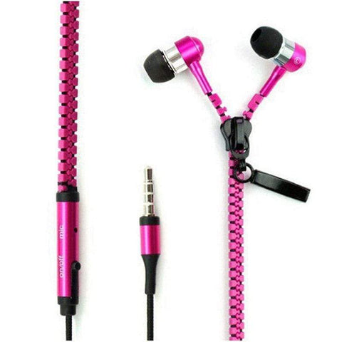 Image of REALIKE Handsfree Zipper Style Mini Earphone 3.5mm Aux Audio Jack In Ear Headphones Ear phones Handfree MP3 Headset with Mic