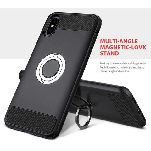 Image of REALIKE® iPhone X Cover, Aemotoy Protective Armor Bumper W 360 Degrees Ring Kickstand Shockproof Defender Case For iPhone X - Gold