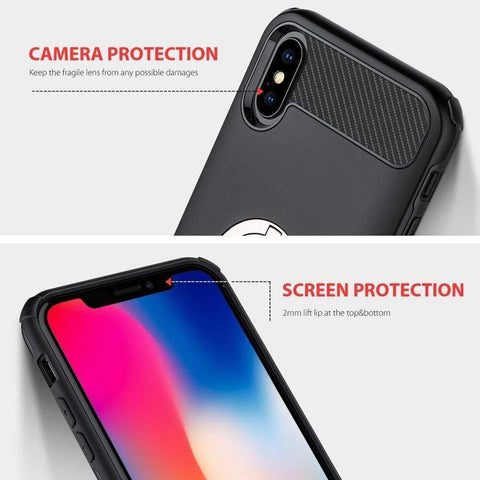 Image of REALIKE® iPhone X Cover, Aemotoy Protective Armor Bumper W 360 Degrees Ring Kickstand Shockproof Defender Case For iPhone X - Gold
