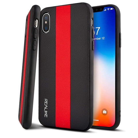 Image of REALIKE Leather Slim Custom made case for iPhone X imported premium quality.