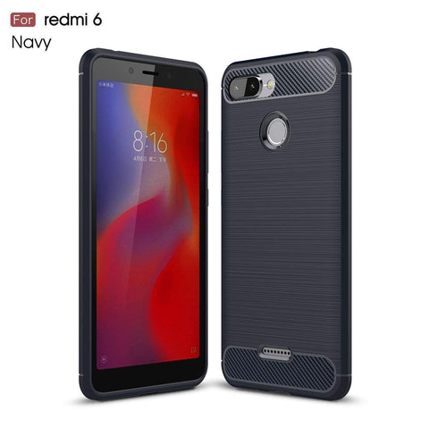 Image of REALIKE® Mi Redmi 6/6A Back Cover, Branded Case with Ultimate Protection from Drops, Flexible Carbon Fiber Back Cover for Mi Redmi 6/6A- 2018 {Carbon Blue} (Limited Time Discounted Price)