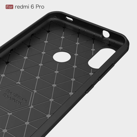 Image of REALIKE® Mi Redmi 6 Pro Back Cover, Branded Case with Ultimate Protection from Drops, Flexible Carbon Fiber Back Cover for Mi Redmi 6 Pro - 2018 {Carbon Blue} (Limited Time Discounted Price)