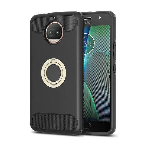 Image of REALIKE® Moto G5S Plus Cover, Aemotoy Protective Armor Bumper W 360 Degrees Ring Kickstand Shockproof Defender Case For Motorola Moto G5S Plus - Black