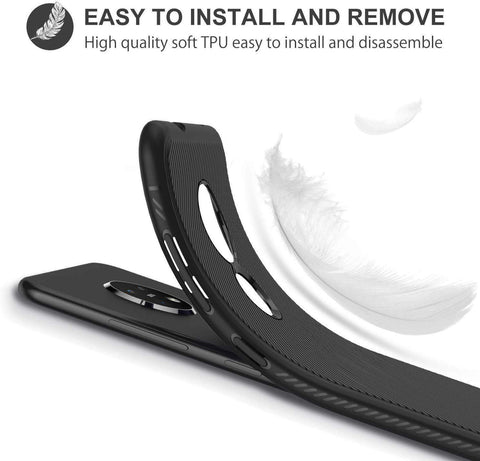 Image of REALIKE Nokia 6.2 / Nokia 7.2 Back Cover, Texture Pattern Durable, Anti Scratch Soft TPU Back Cover for Nokia 6.2/Nokia 7.2 (Texture Black)