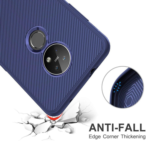 Image of REALIKE Nokia 6.2 / Nokia 7.2 Back Cover, Texture Pattern Durable, Anti Scratch Soft TPU Back Cover for Nokia 6.2/Nokia 7.2 (Texture Blue)