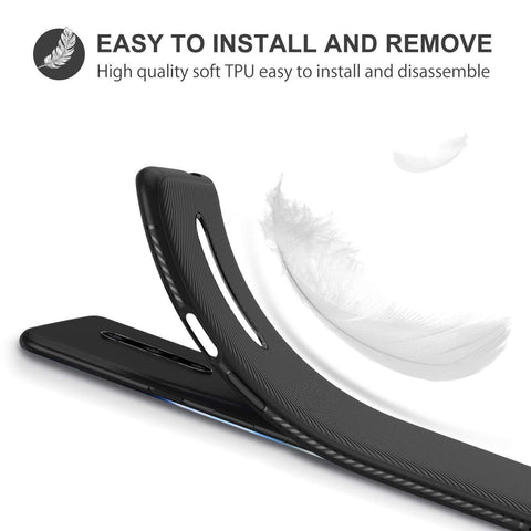 Image of REALIKE OnePlus 7 Back Cover, Beetle Series Shockproof Line Texture Case for Oneplus 7 (Aramid Black)