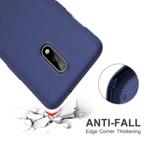 REALIKE OnePlus 7 Back Cover, Beetle Series Shockproof Line Texture Case for Oneplus 7 (Aramid Blue)