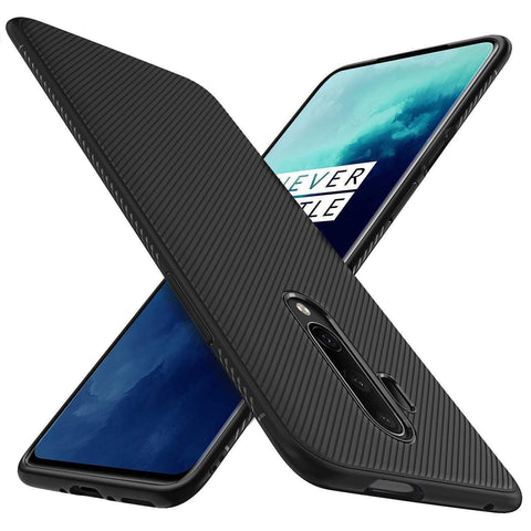 Image of REALIKE OnePlus 7T Pro Back Cover, Carbon Fiber Shockproof Case for Oneplus 7T Pro (Texture Black)