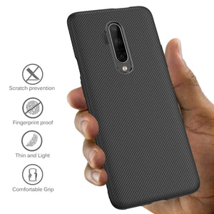 REALIKE OnePlus 7T Pro Back Cover, Carbon Fiber Shockproof Case for Oneplus 7T Pro (Texture Black)