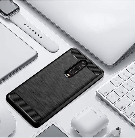 Image of REALIKE Redmi K20 Pro Back Cover, Flexible Carbon Fiber Full Shockproof Back Case for Redmi K20 Pro (Carbon Blue)