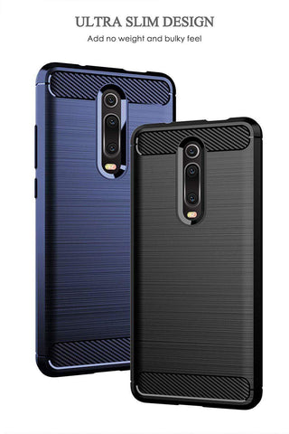 Image of REALIKE Redmi K20 Pro Back Cover, Flexible Carbon Fiber Full Shockproof Back Case for Redmi K20 Pro (Carbon Blue)
