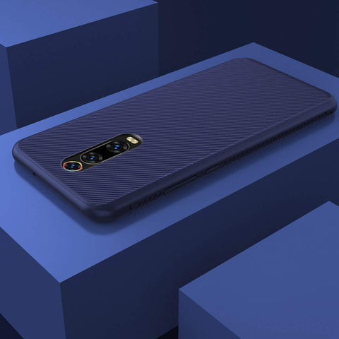 Image of REALIKE Redmi K20 Pro Back Cover, Flexible Carbon Fiber Full Shockproof Back Case for Redmi K20 Pro (Texture Blue)