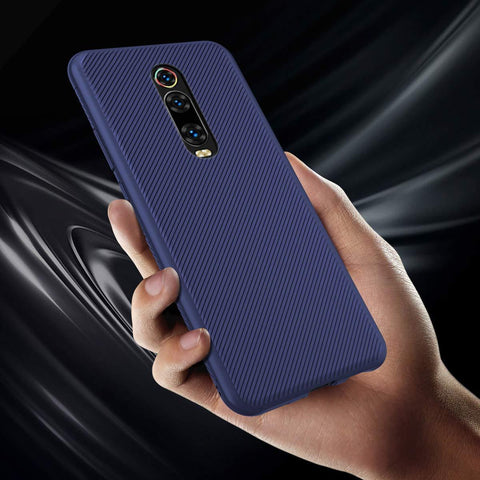 Image of REALIKE Redmi K20 Pro Back Cover, Flexible Carbon Fiber Full Shockproof Back Case for Redmi K20 Pro (Texture Blue)