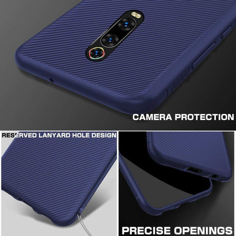 Image of REALIKE Redmi K20 Pro Back Cover, Flexible Carbon Fiber Full Shockproof Back Case for Redmi K20 Pro (Texture Blue)