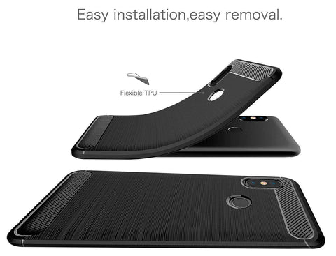 Image of REALIKE® Redmi Note 5 Pro Back Cover, Branded Case With Ultimate Protection From Drops, Flexible Carbon Fiber Back Cover For Xiaomi Redmi Note 5 Pro-2018