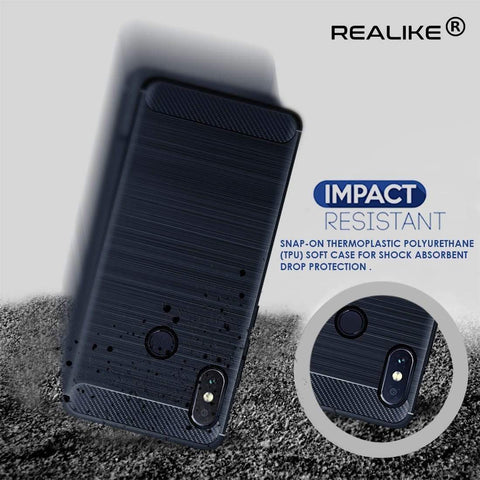 Image of REALIKE® Redmi Note 5 Pro Back Cover, Branded Case With Ultimate Protection From Drops, Flexible Carbon Fiber Back Cover For Xiaomi Redmi Note 5 Pro-2018