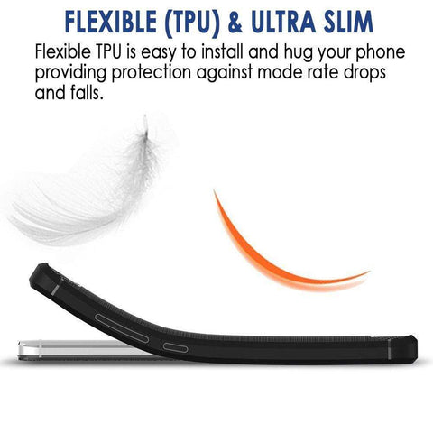 Image of REALIKE® Honor 9i Back Cover, Flexible Carbon Fibre Design Light Weight Shockproof Back Cover For HUAWEI Honor 9i - Metallic Black